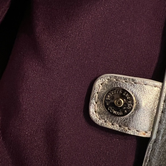 White leather coach handbag with metallic edges - Picture 10 of 10